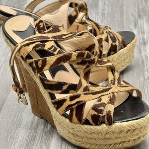 Boutique 9 Wedge Leopard leather Sandals